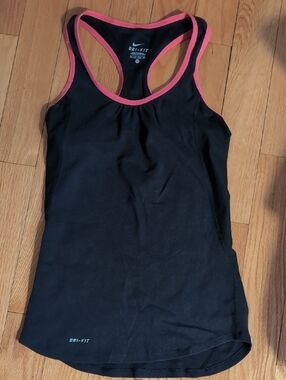 Nike Black Racerback Tank with Pink Trim